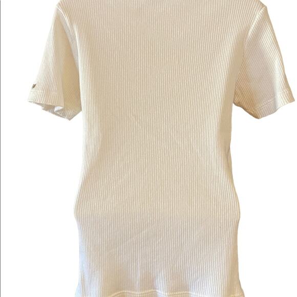Calvin Klein Womens Medium Ivory Basic Fitted Top - Picture 2 of 7